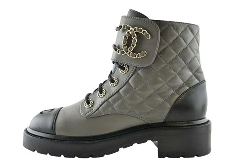 chanel riding boots|Chanel quilted combat boots.